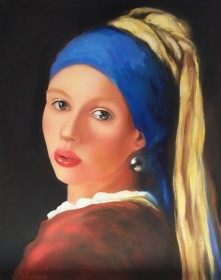 Perlenmädchen 
<br>(Hommage á Vermeer)
<br>40 x 50 cm
</br>